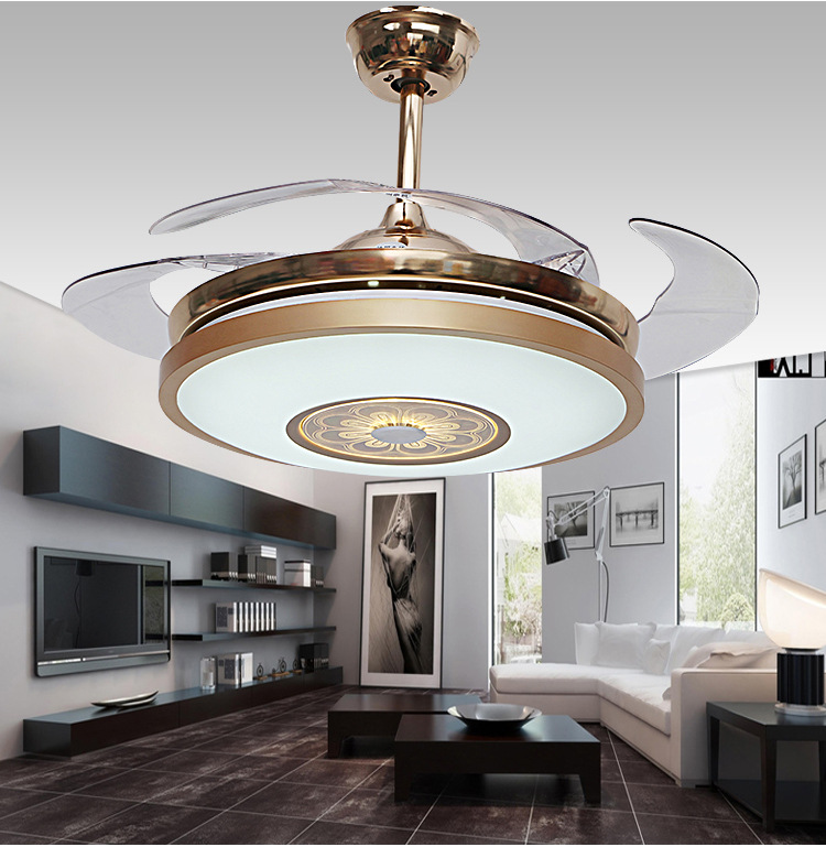 隱形led遙控風(fēng)扇燈簡(jiǎn)約大氣吊扇燈客廳臥室餐廳電風(fēng)扇燈